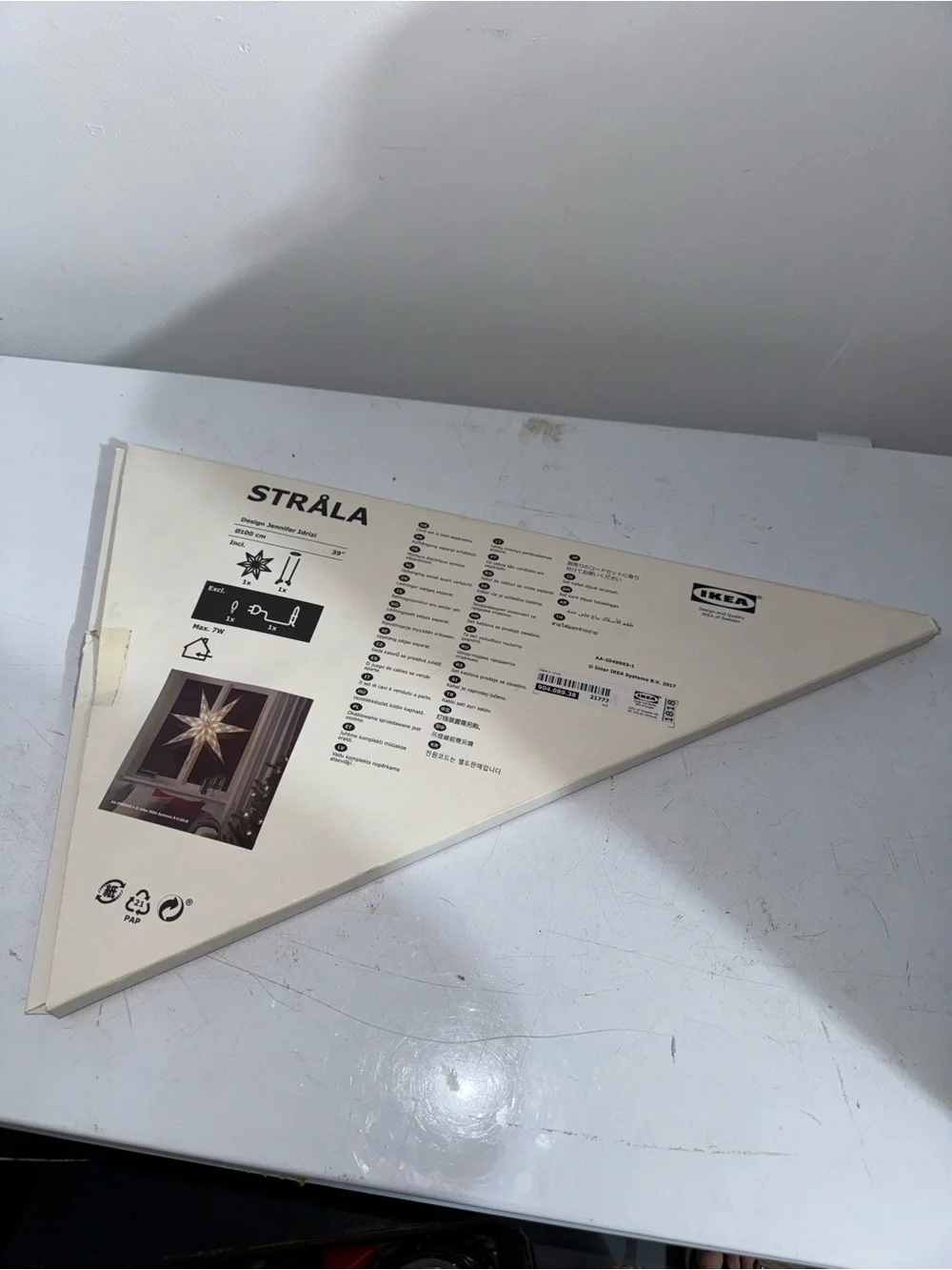 IKEA STRALA Star Paper Lantern - White Red and Gold. 🆕